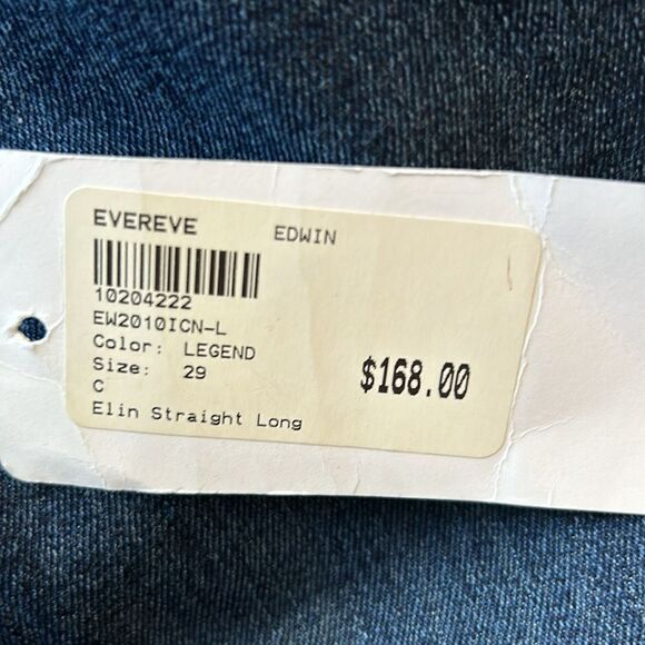 Evereve Edwin Elin Straight Leg Long Color Legend Navy Denim Jeans Size 29 - Picture 7 of 13
